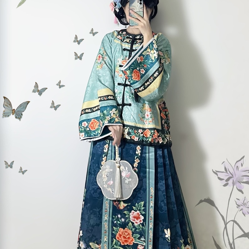 格格服宫廷风清汉女清朝古装印花