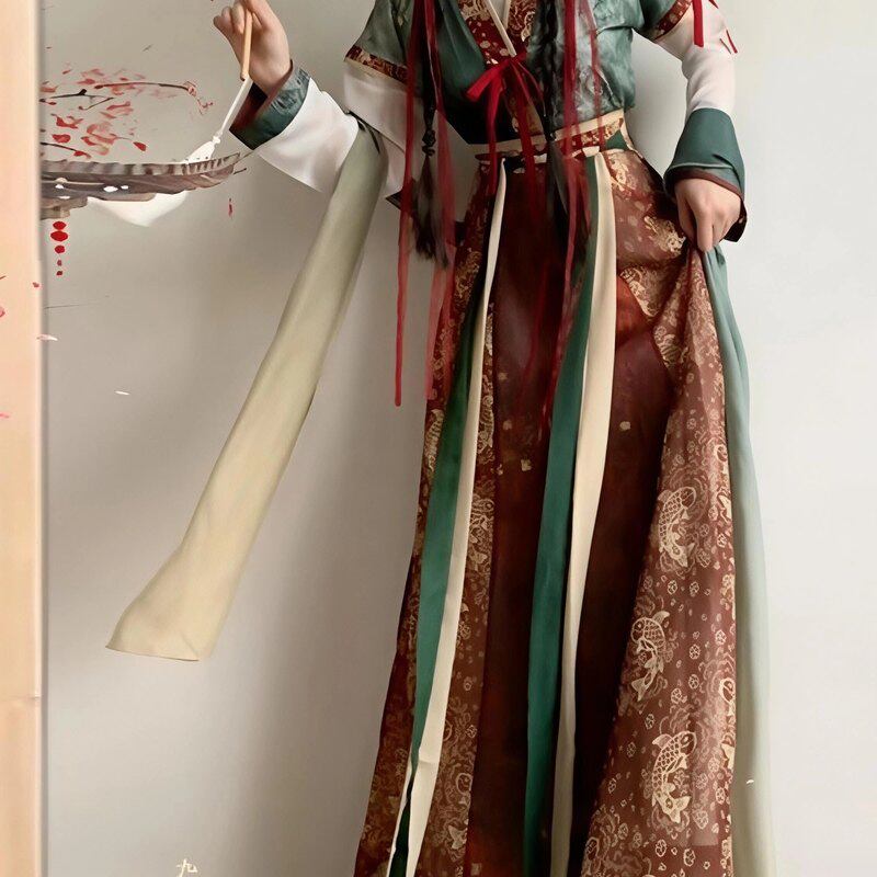 唐制汉服女褙子半袖圆领衫日常显瘦齐腰襦裙超仙飘逸学生成人古装