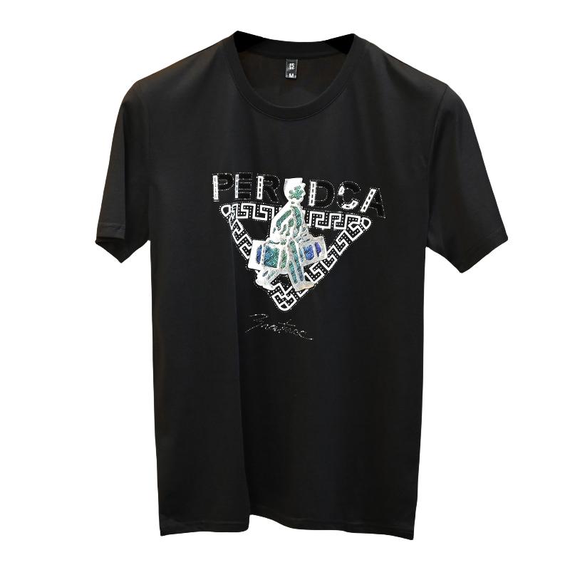 2025夏季新款丝光棉大码短袖T恤QT60665362P70M-6XL,男装T恤,钱塘6066（原711）