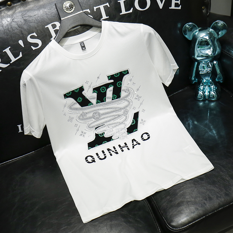 2025夏季新款丝光棉大码短袖T恤QT60665103P70M-6XL，男装T恤，钱塘6066（原711）