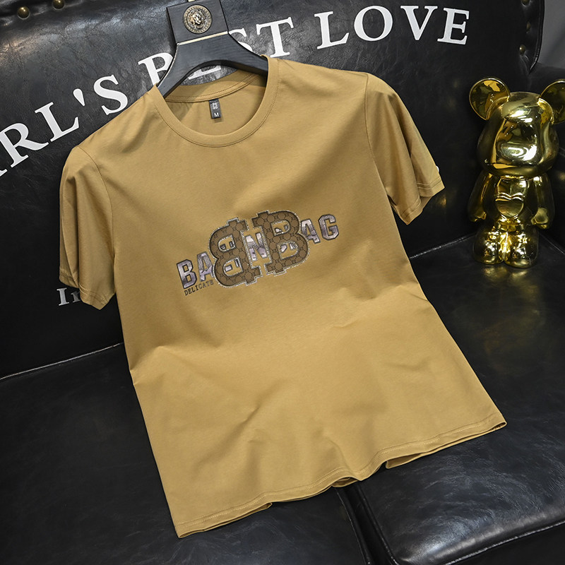 2025夏季新款丝光棉大码短袖T恤QT60665355P70M-6XL,男装T恤,钱塘6066（原711）