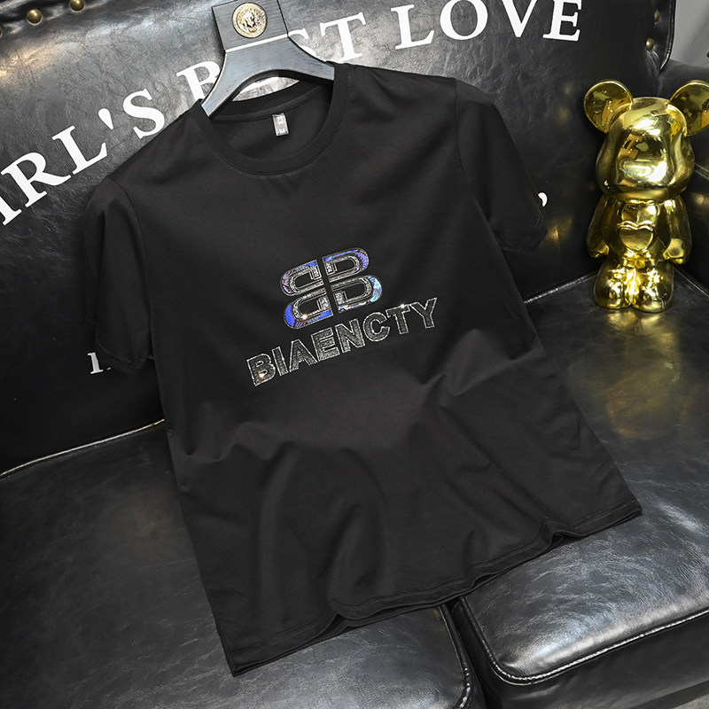 2025夏季新款丝光棉大码短袖T恤QT60665353P70M-6XL,男装T恤,钱塘6066（原711）