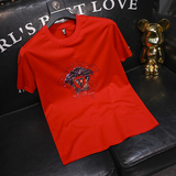 2025夏季新款丝光棉大码短袖T恤QT60665376P70M-6XL，男装T恤，钱塘6066（原711）