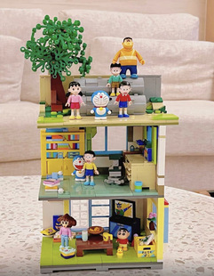 keeppley哆啦a梦积木水泥管空地拼装模型玩具男孩女孩8到12岁礼物