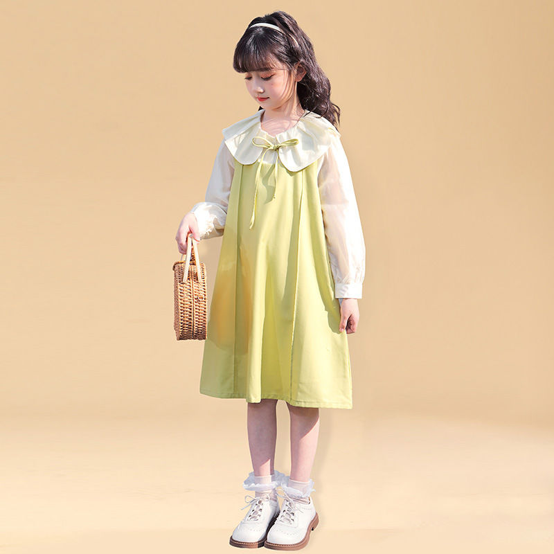 82018高品质女童童装2023春秋新款长袖衬衫儿童女中大童服装