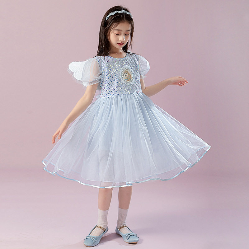 女童公主纱裙夏季新款时尚亮片连衣裙表演礼服洋气艾莎裙,童装/婴儿装/亲子装,连衣裙,淘宝优惠券,粉丝福利购,淘宝优惠卷