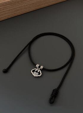 S925纯银小如意项链国风做旧吉祥好寓意女学生短项链闺蜜节日礼物