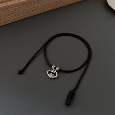 S925纯银小如意项链国风做旧吉祥好寓意女学生短项链闺蜜节日礼物