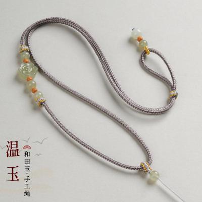 手工编绳和田玉吊坠挂绳佛公观音翡翠玉坠玉佩无事牌平安扣项链绳
