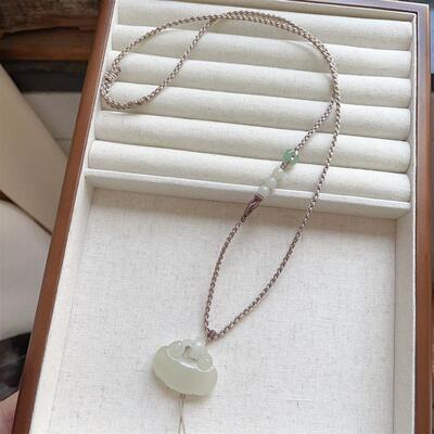 手工编织高货项链绳女和田玉锁平安扣翡翠佛公无事牌吊坠绳可调节