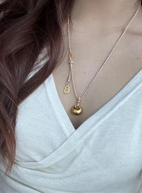 「福禄」小胖福葫芦手工编织项链绳粉色半成品可挂吊坠万能项链女