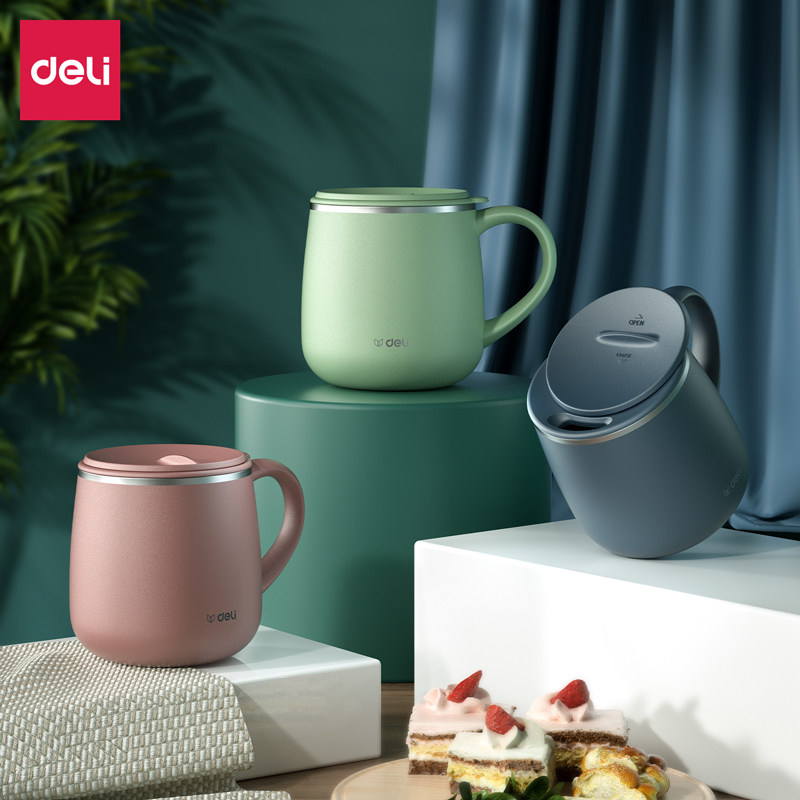 得力马克杯带盖杯子女办公室水杯创意泡茶保温杯男咖啡杯情侣杯子,餐饮具,马克杯,淘宝优惠券,粉丝福利购,淘宝优惠卷