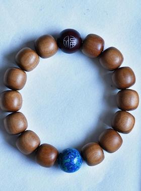 印度老山檀香手串13x14老型桶珠藏式苹果桶珠创意diy情侣款手串