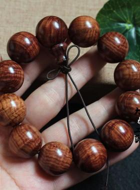 厂家直销 紫檀柳水波纹2.0 12颗男式佛珠 手串手链