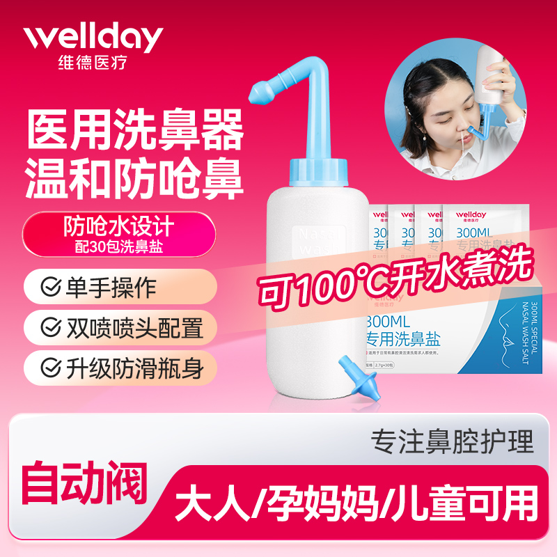 维德医疗专用洗鼻器手动洗鼻盐儿童成人鼻炎鼻腔冲洗盐水喷雾鼻子