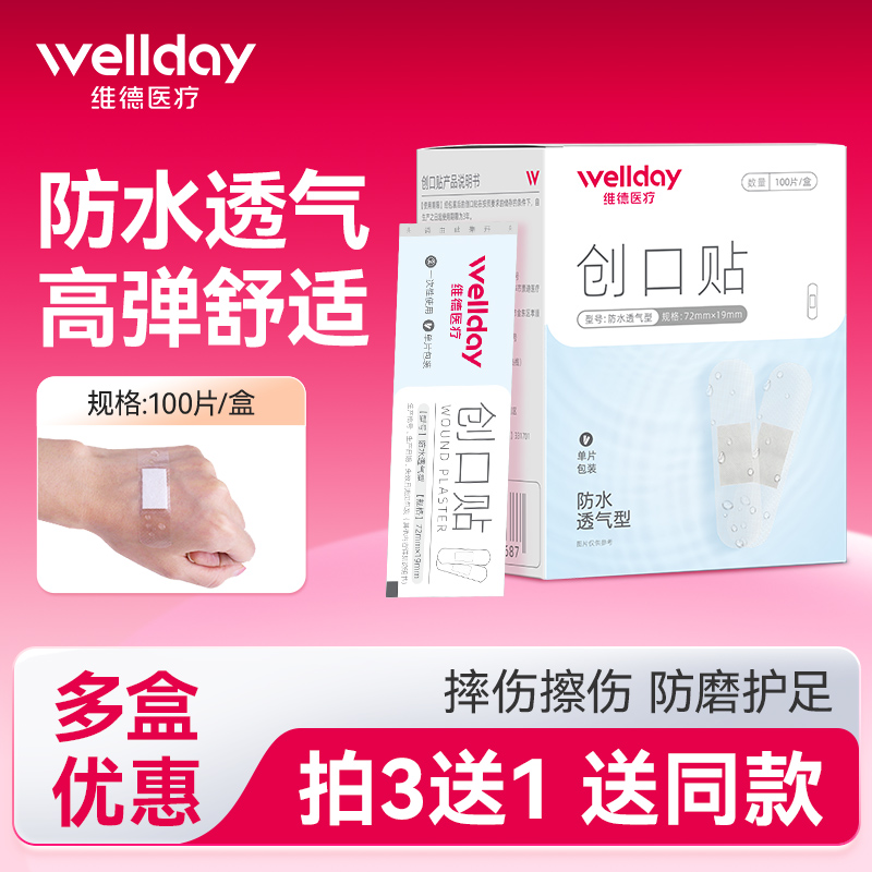 维德医疗创口贴透明防水透气医用可贴伤口儿童可爱卡通弹力止血贴