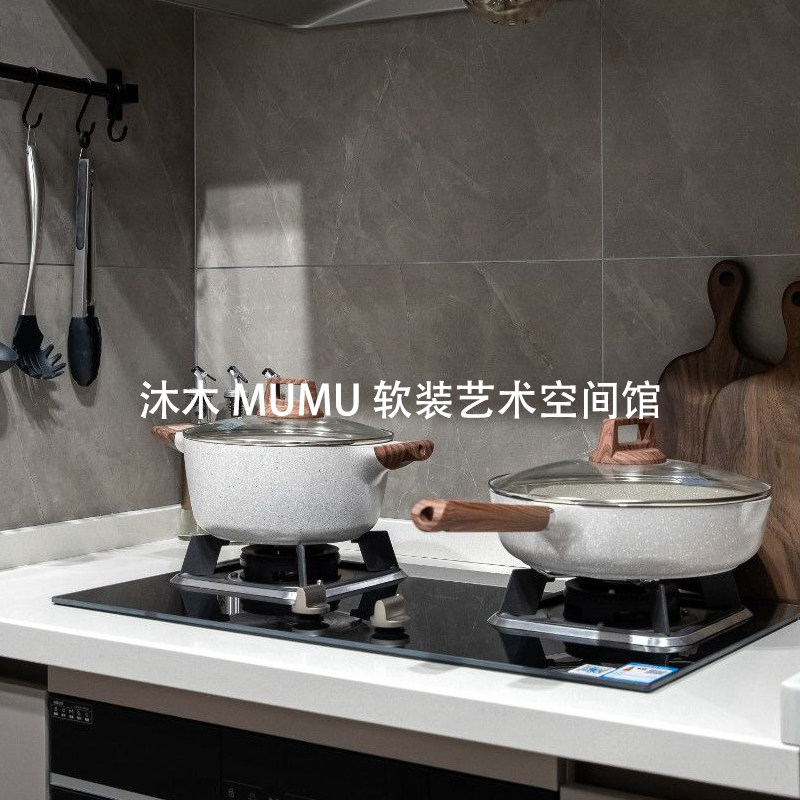 样板间厨房不锈钢麦饭石锅具组合平底锅汤锅软装饰品摆件套装橱柜,家居饰品,装饰摆件,淘宝优惠券,粉丝福利购,淘宝优惠卷