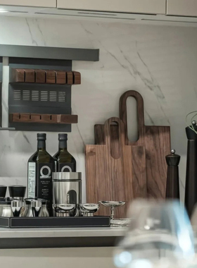 轻奢厨房样板间装饰品摆件北欧风格木质砧板现代家居餐具厨房桌面