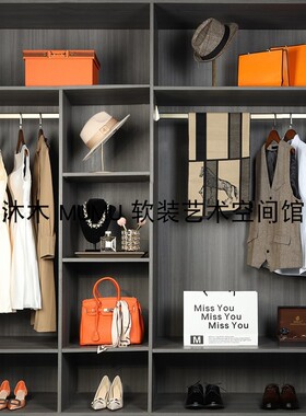 轻奢样板房男士衣帽间装饰品