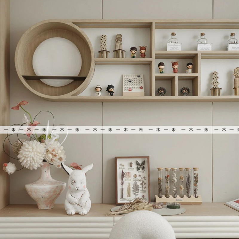 现代简约样板间儿童房女孩房动物雕塑植物标本软装组合装饰品摆件
