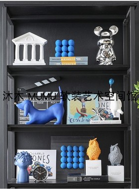 大牌软装摆克莱因蓝色主题儿童房