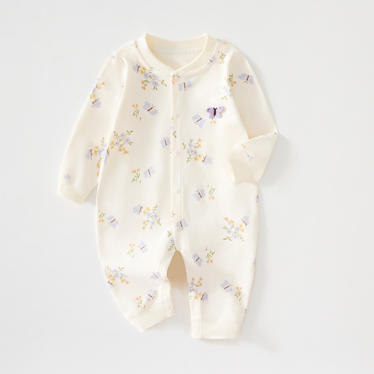 新款婴儿外出服A类长袖连体衣睡衣春秋款男女宝宝睡衣家居爬爬服