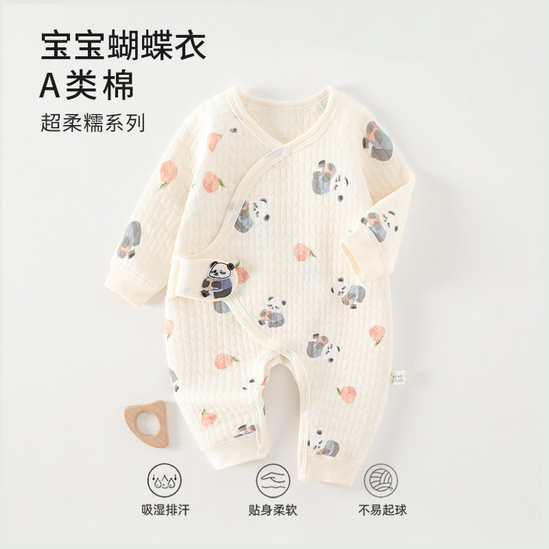 婴儿童装a类无骨新款保暖宝宝睡衣纯棉百搭婴儿童装蝴蝶衣,童装/婴儿装/亲子装,连身衣/爬服/哈衣,淘宝优惠券,粉丝福利购,淘宝优惠卷