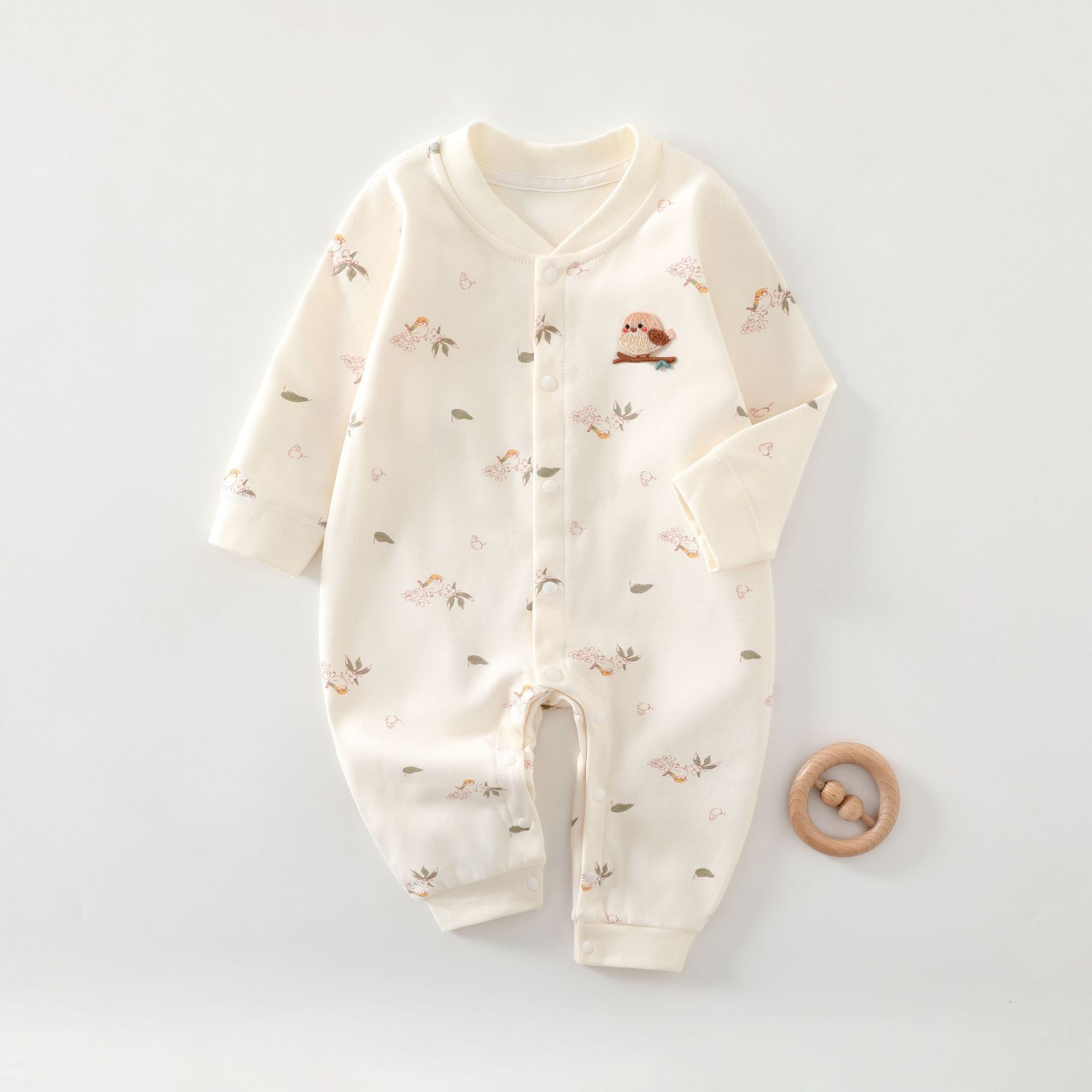 婴儿连体衣春季新款新生儿衣服纯棉a类无骨宝宝连体睡衣童装