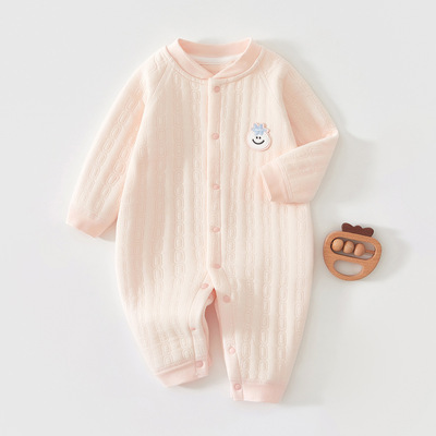 婴儿衣服冬装纯棉连体衣夹棉春秋冬季新生儿男女宝宝打底保暖睡衣
