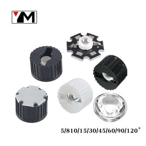 LED 仿流明平面透镜 5°8°10°15°30°带支架 20mm大功率PS透镜