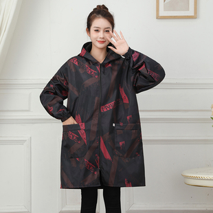 围裙外套防污工作服 加厚长袖 新款 防水加绒罩衣保暖大人女士冬季