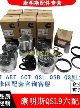 适用工程机械进口康明斯发动机QSL9四六配套大修件活塞缸套配件