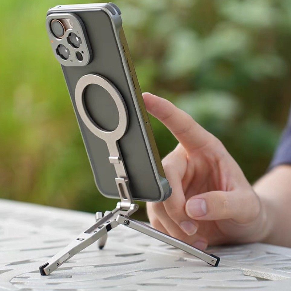 新款磁吸折叠三脚折叠手机支架自拍照俯拍桌面拍摄便携磁吸架