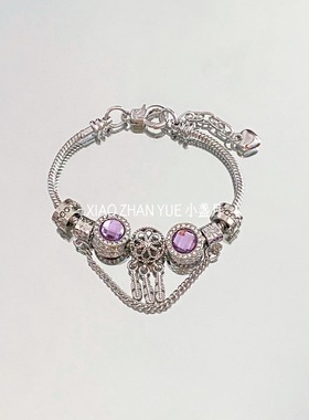 潘家风格紫色捕梦网手链女小众设计感轻奢可调节闺蜜姐妹礼物手镯