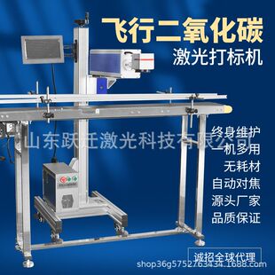 在线飞行式二氧化碳激光打标机生产日期序列号二维码条形码打标机