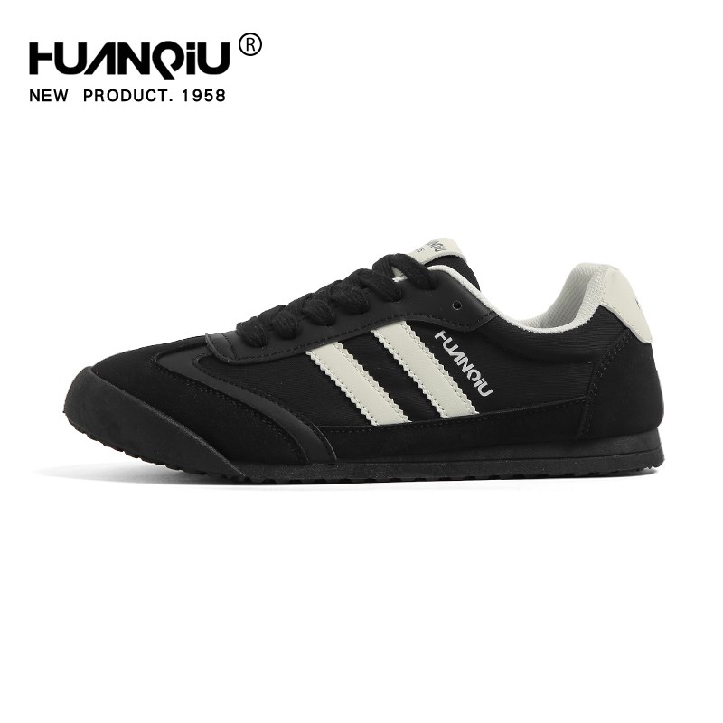 环球黑色德训鞋女2025夏季新z款百搭小黑鞋平底运动板鞋女款休闲