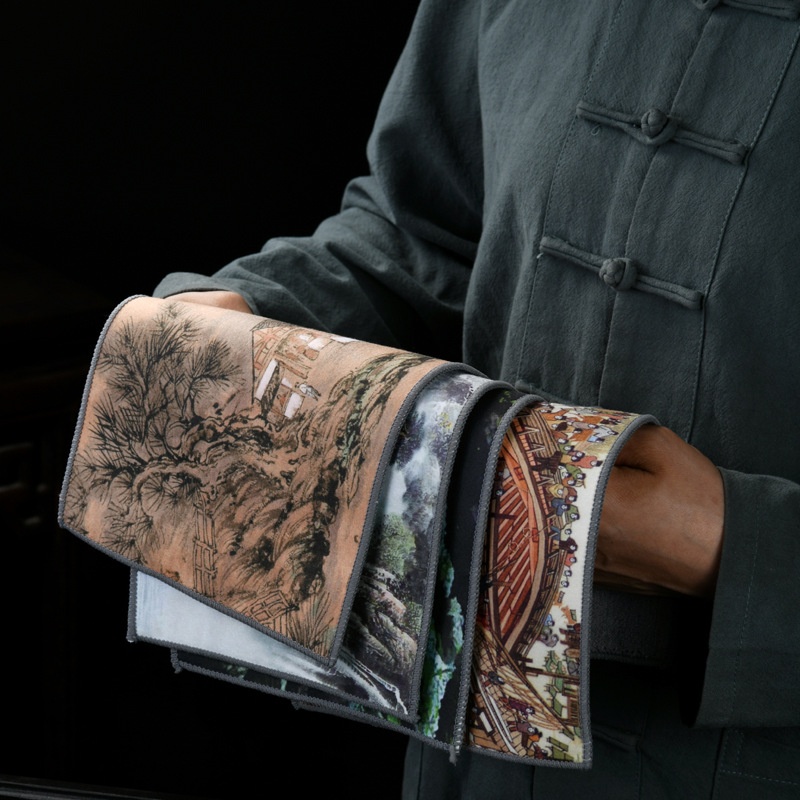 厂家直销彩绘茶巾 加厚吸水鹿皮绒茶巾双面印花茶巾 加制logo