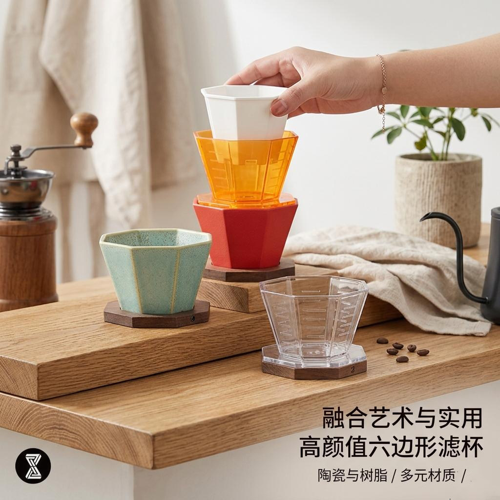 臻航乾坤手冲咖啡滤杯蛋糕滤杯平底滤杯家用咖啡器具过滤器滴滤壶
