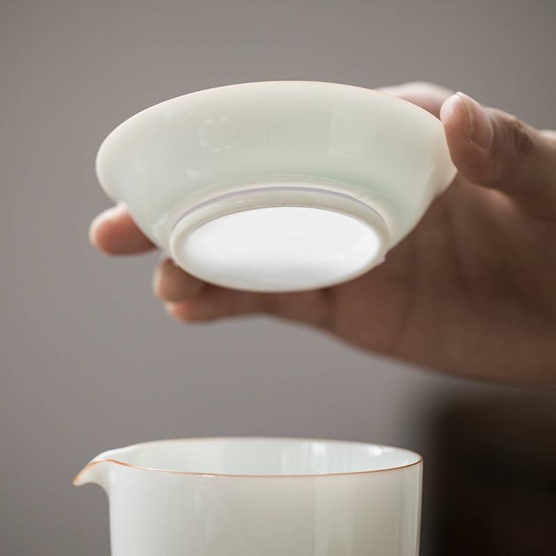 甜白瓷茶滤茶叶过滤器 家用泡茶神器超细网纱茶漏滤Z茶器茶漏斗