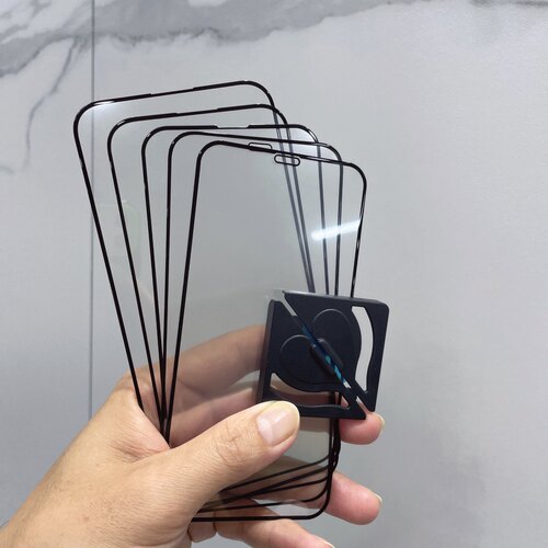 适用于iphone14promax高铝大弧手机膜苹果13pro二强钢化14plus高清15pro黑边膜11XR非全屏XSmax/12mini防爆贴