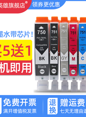磁电英雄适用佳能PIXMA MG7170 MG7570 5570 5670 MG6370 MG5470 IP7270 8770 IX6870 6770打印机墨盒750 751