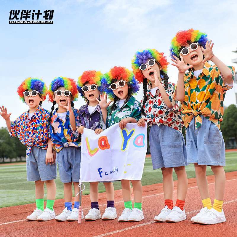 六一儿童表演出服装小学生运动会啦啦队入场班服幼儿园毕业照服装