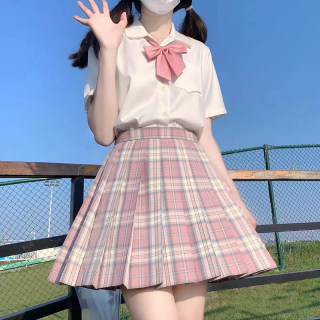 jk制服格子裙套装全套夏季短裙女童儿童学生学院风原创正版百褶裙