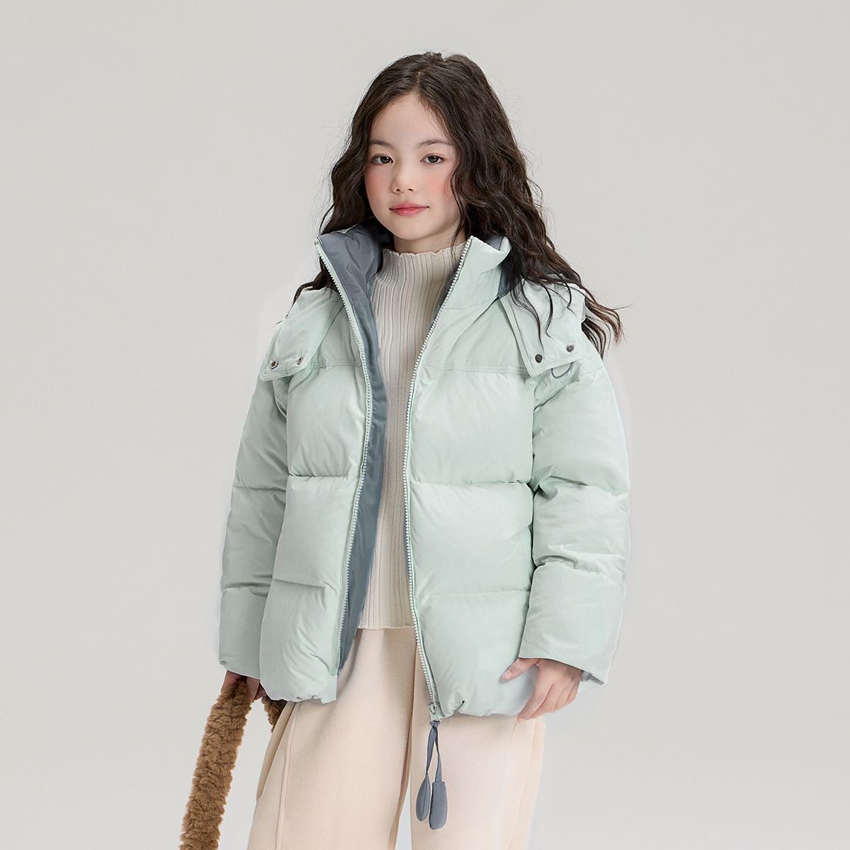 女童冬季加厚羽绒棉服2026新款