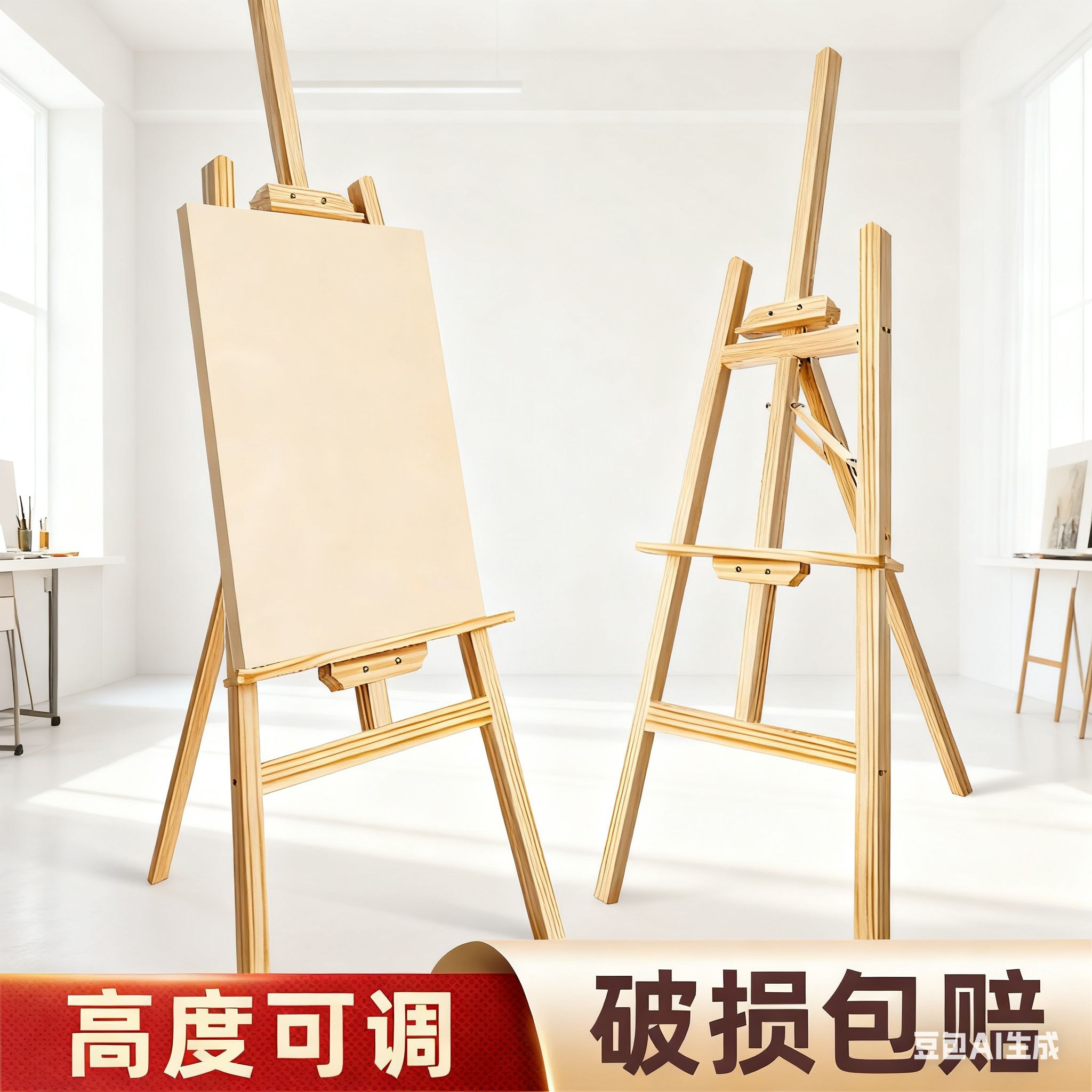 画架美术生专用素描画板木质套装