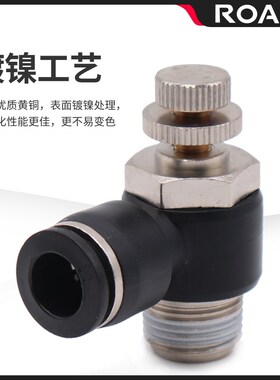 气管快插黑色帽调速节流阀SLo4 SL6 SL8 SL10 SL12-M5/01/02/03/0