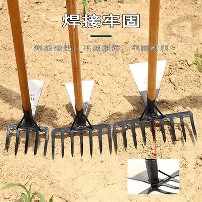 简站家用农具头户外艺种菜园除锄草挖土挖笋猛两用搂地耙木柄刨