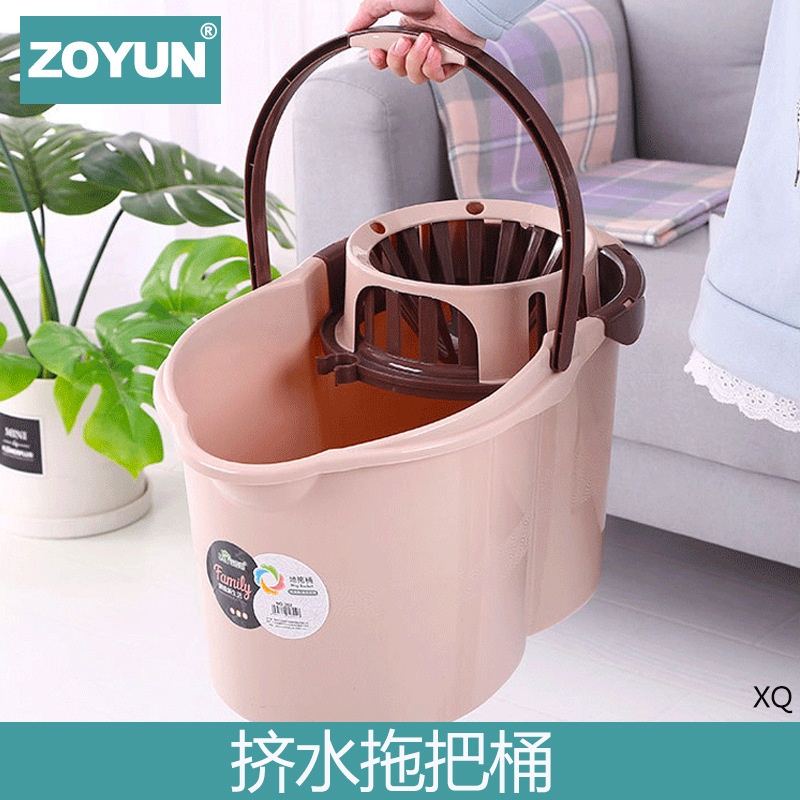 家用手动挤水桶手压地拖桶挤水拖把桶塑料旋转拧水单桶老式墩布桶