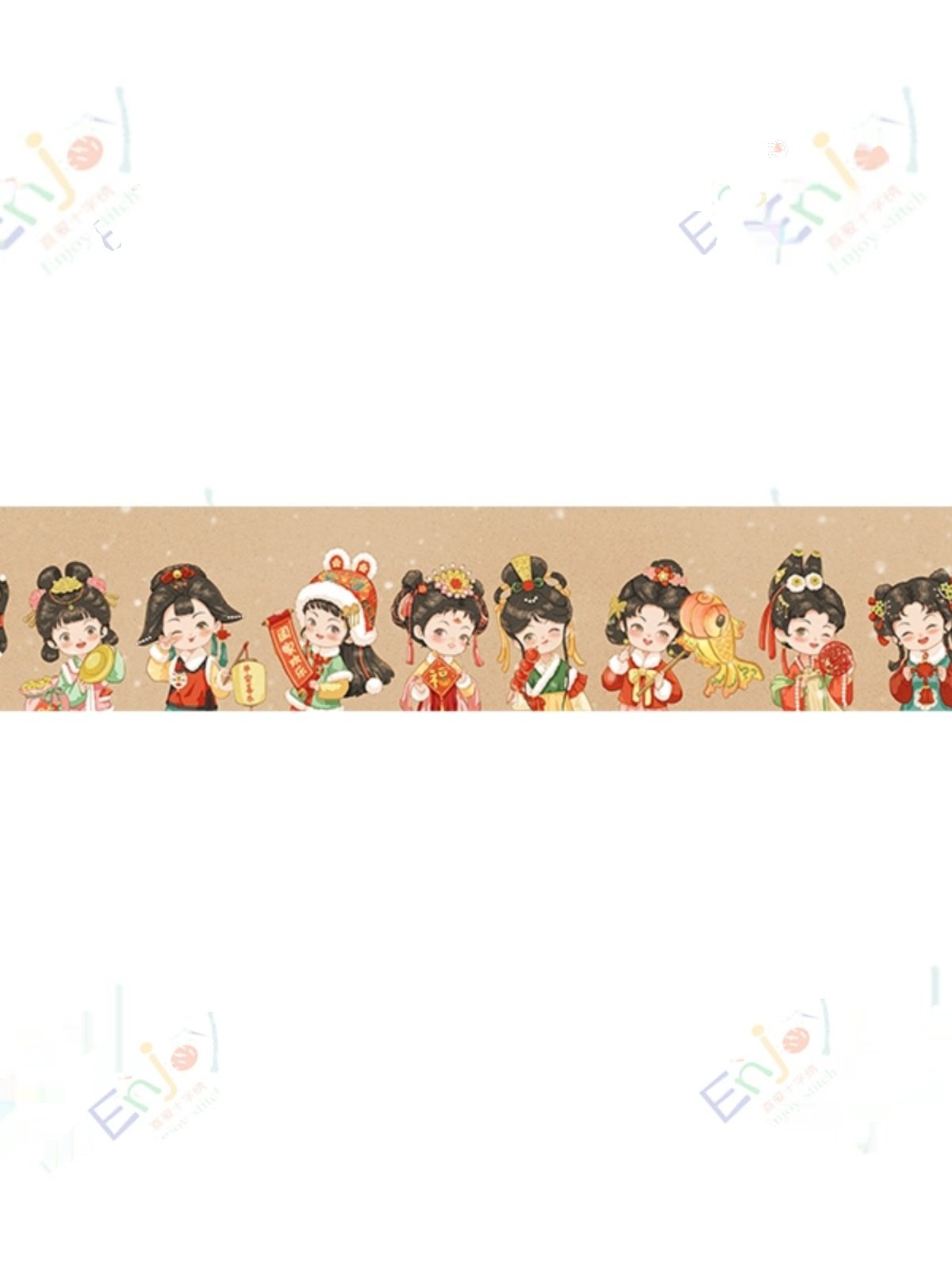 enjoy109-公主驾到 10个小姑娘新年祈福 原创十字绣套件 客厅挂画