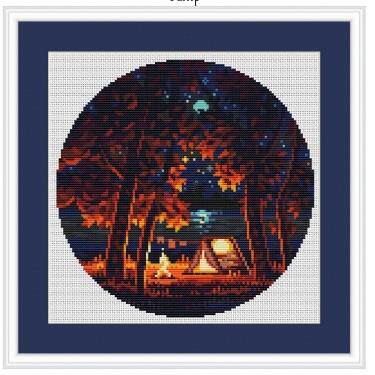 Enjoy477-1圆形风景115 十字绣套件 DMC线 E线 埃及纯棉线